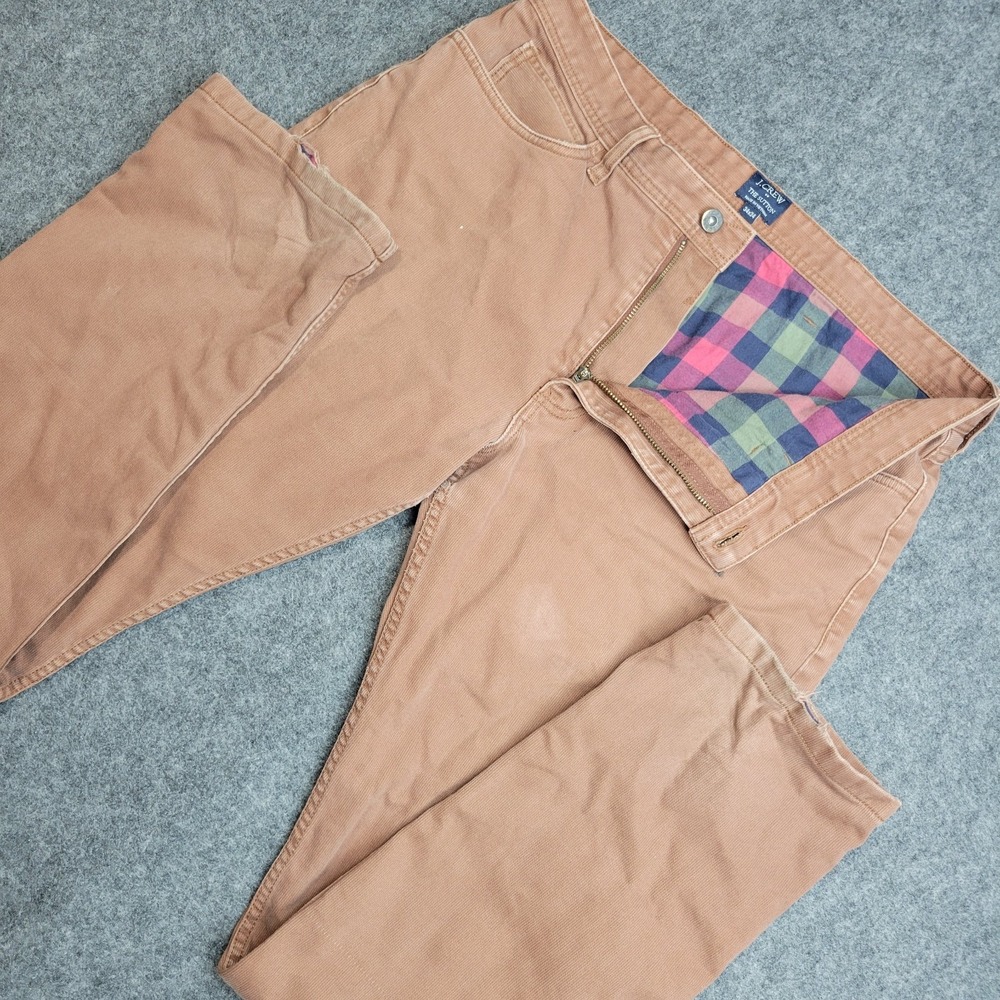 JCrew Chino Pants Mens 34x34 Brown Tartan The Sutton‎ Preppy Old Money Nerd